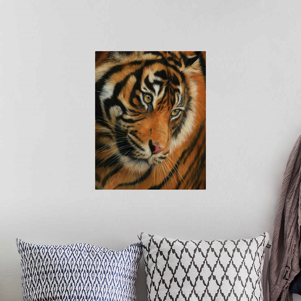A bohemian room featuring Tiger Portrait III