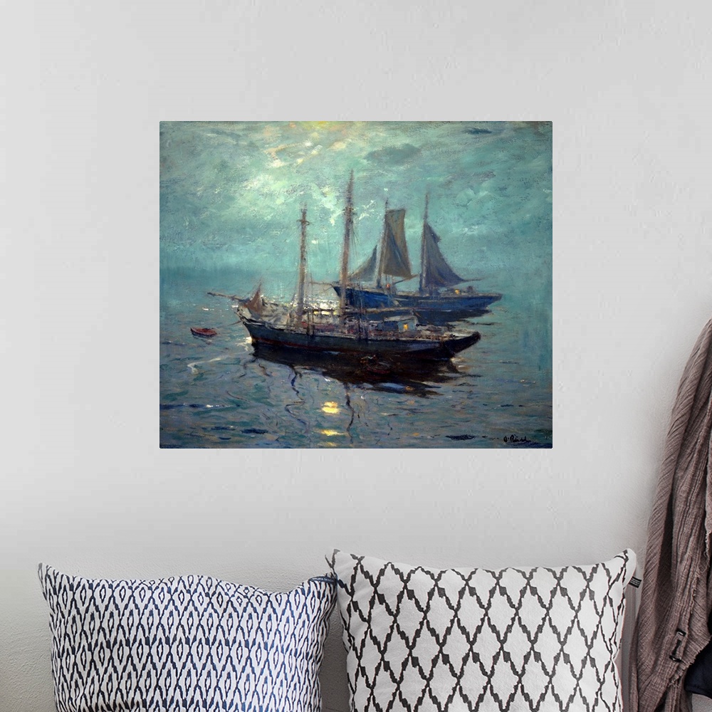 A bohemian room featuring Boats at Night