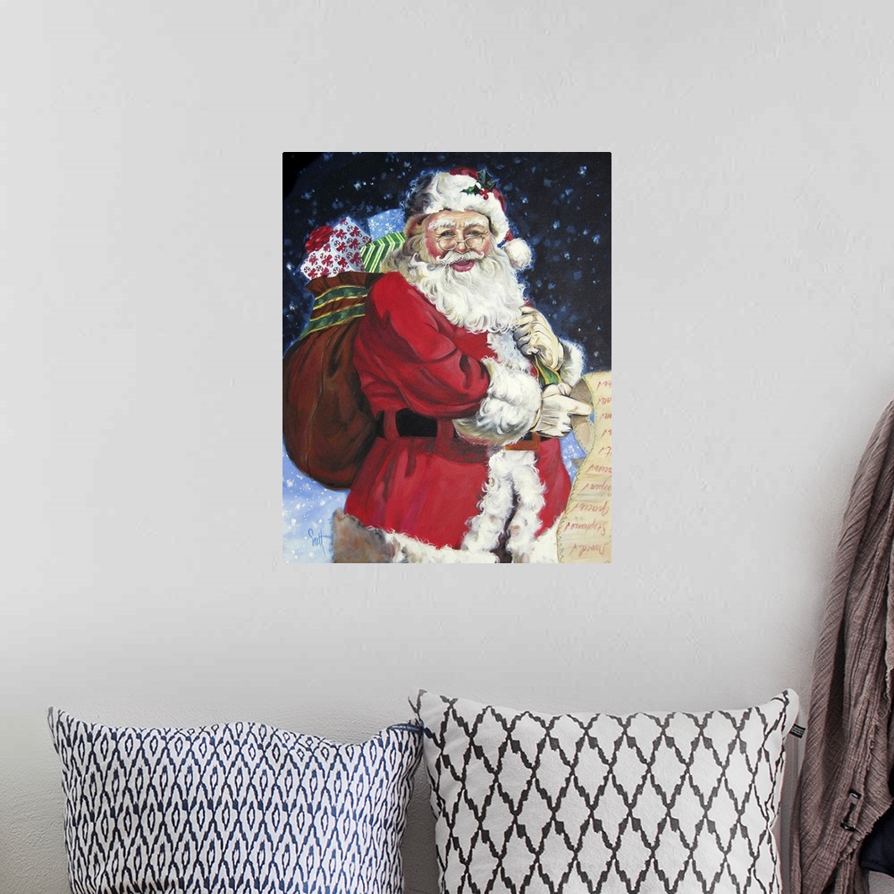 A bohemian room featuring Santa