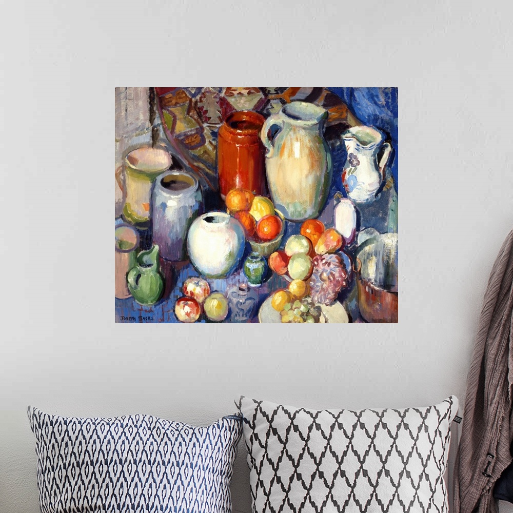 A bohemian room featuring Still Life with Fruit