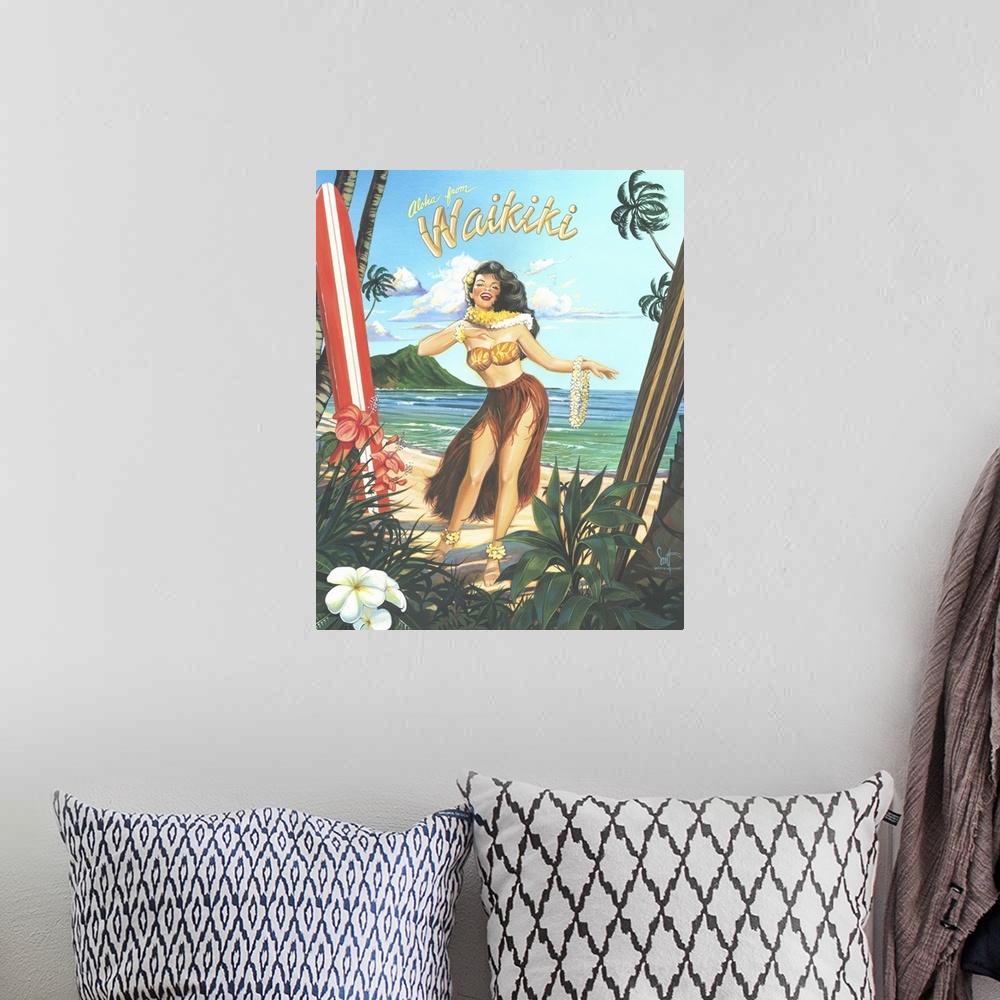 A bohemian room featuring Waikiki Girl