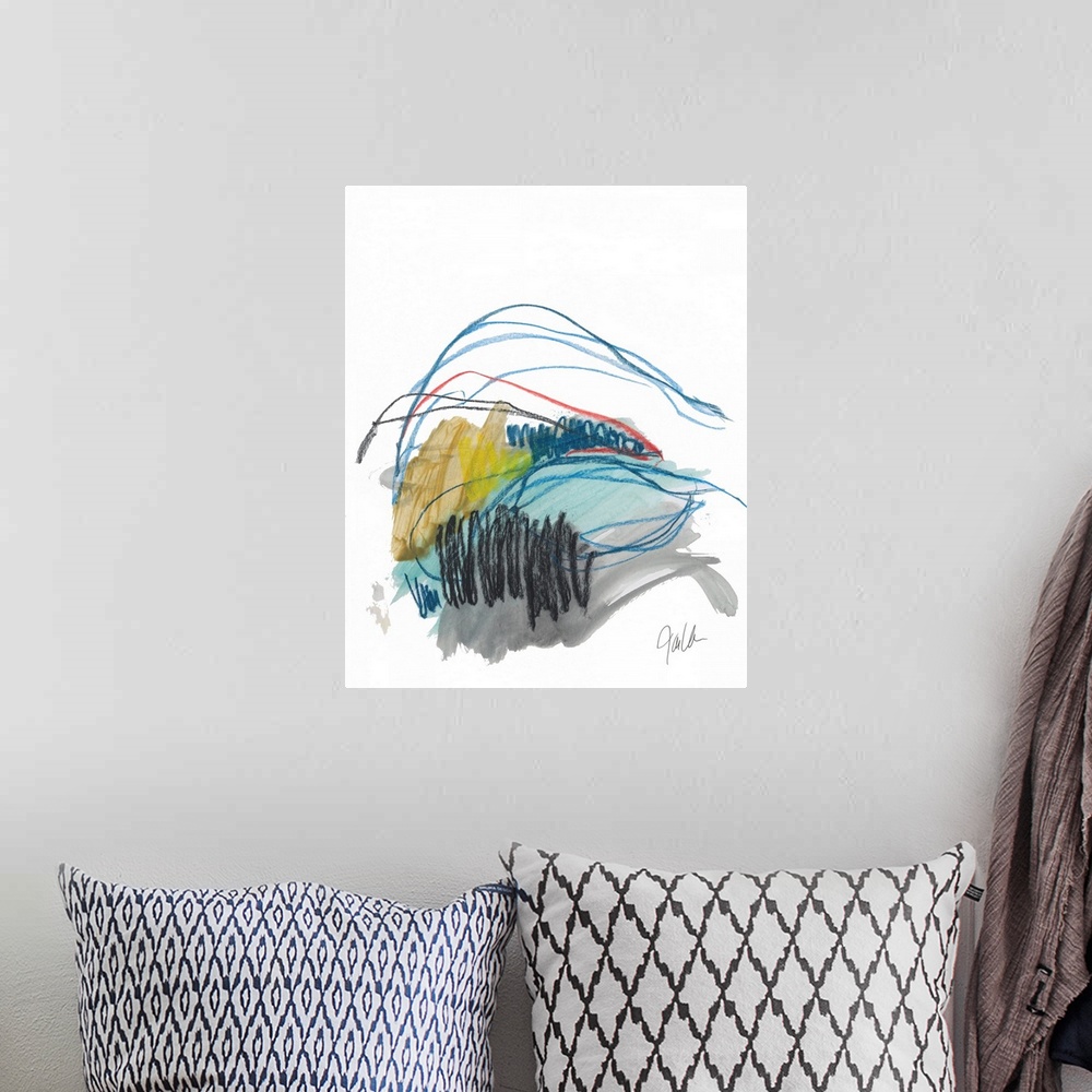 A bohemian room featuring Abstract Landscape No. 19