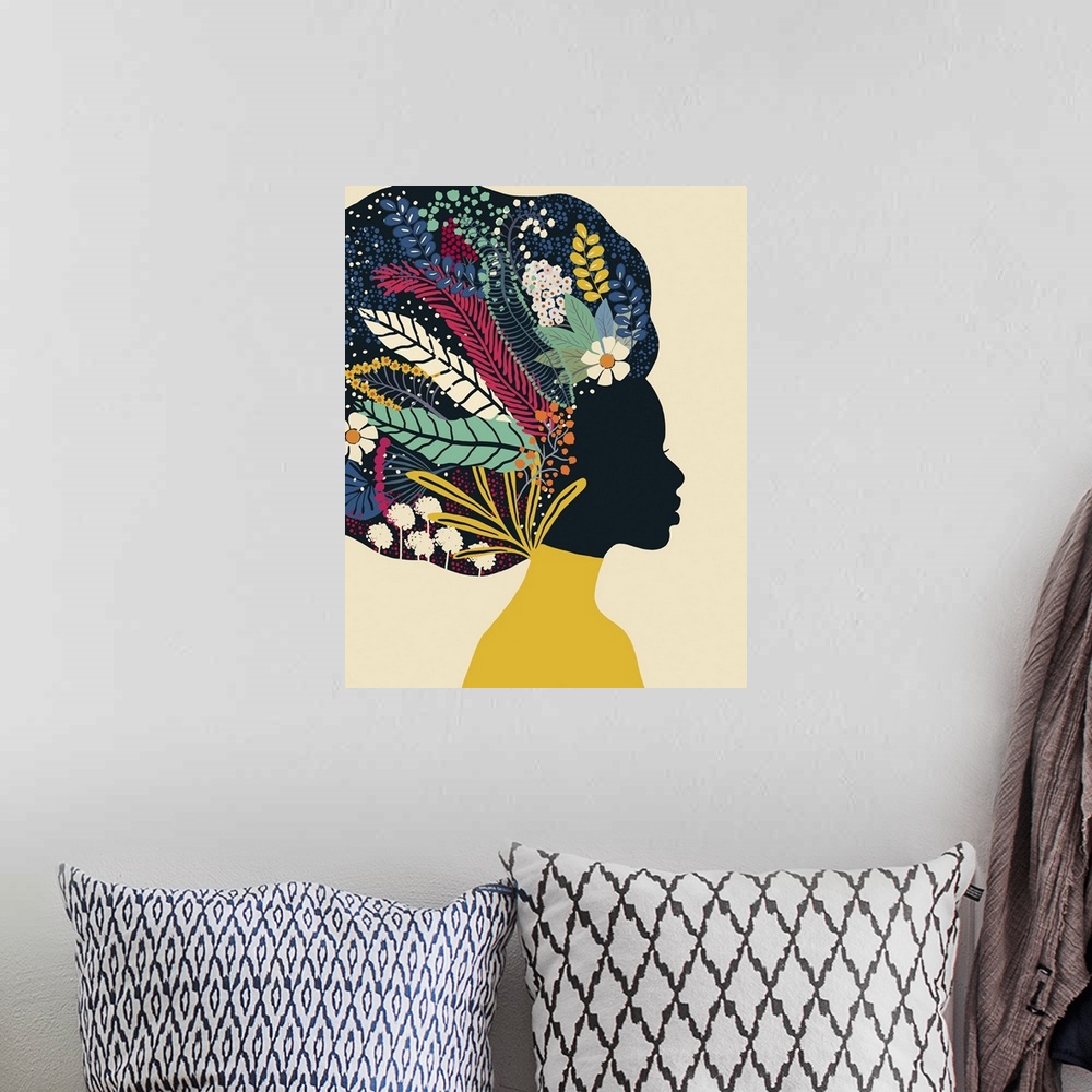 A bohemian room featuring Afro Woman In Yellow