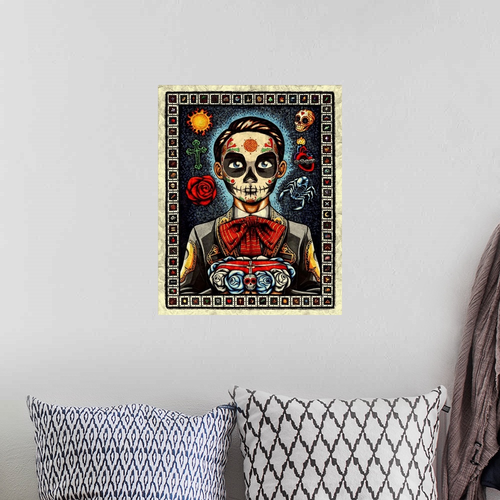 A bohemian room featuring Muerto