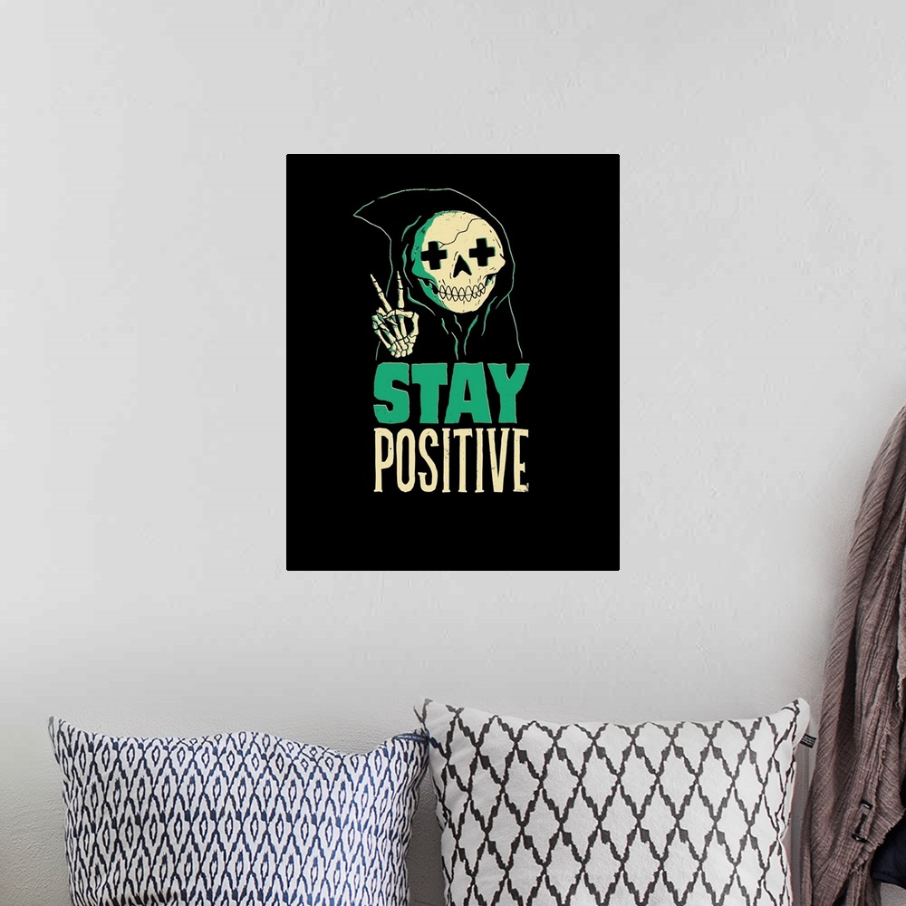 A bohemian room featuring Stay Positive