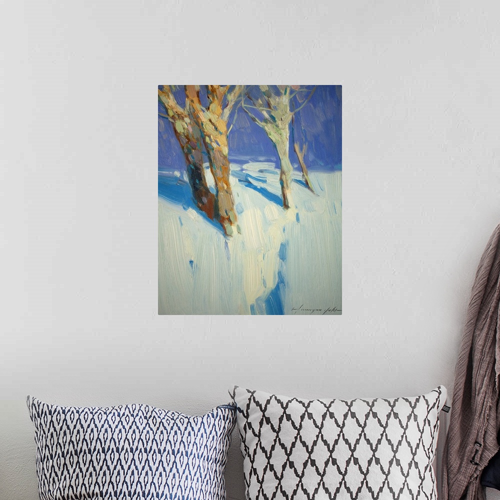 A bohemian room featuring Winter Trees