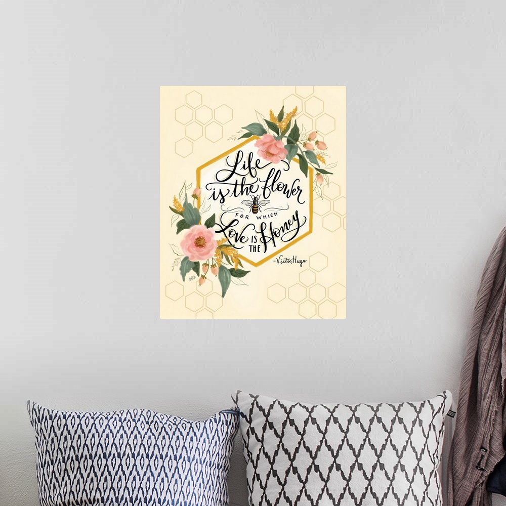 A bohemian room featuring Life Is The Flower