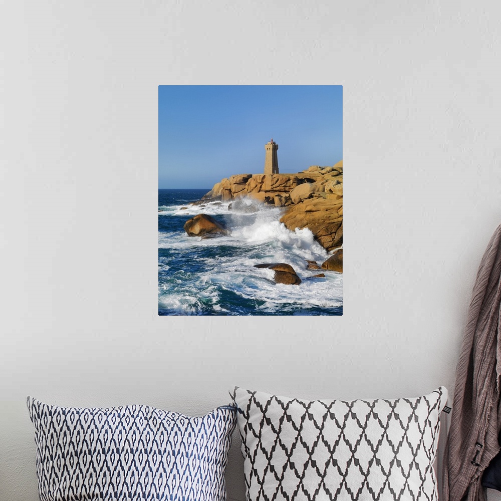 A bohemian room featuring Ploumanach lighthouse on the Cote de Granit Rose (Pink Granite Coast), Cotes d'Armor, near Perros...