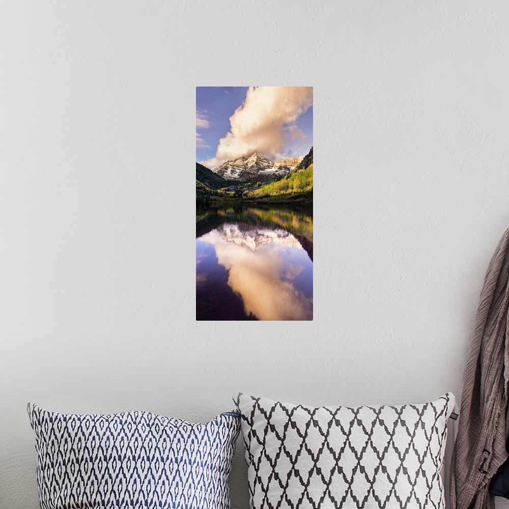 A bohemian room featuring Vertical of Sunrise on the Maroon Bells, Maroon Bells Wilderness Area, Colorado