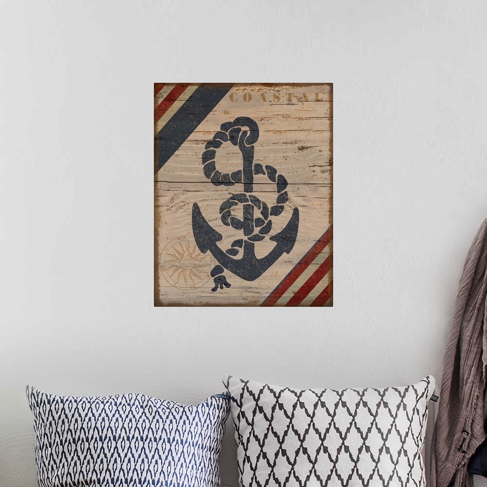 A bohemian room featuring Nautical Americana Anchor