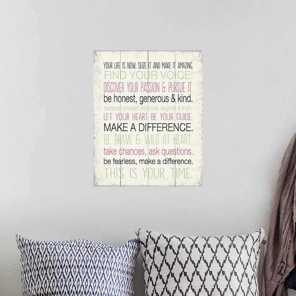 A bohemian room featuring Find Your Voice, grey