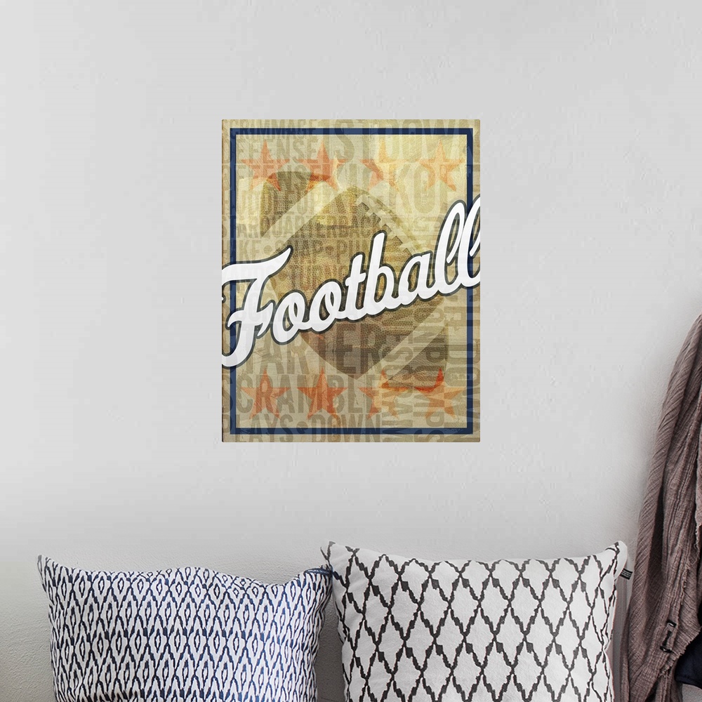 A bohemian room featuring Football Silhouette