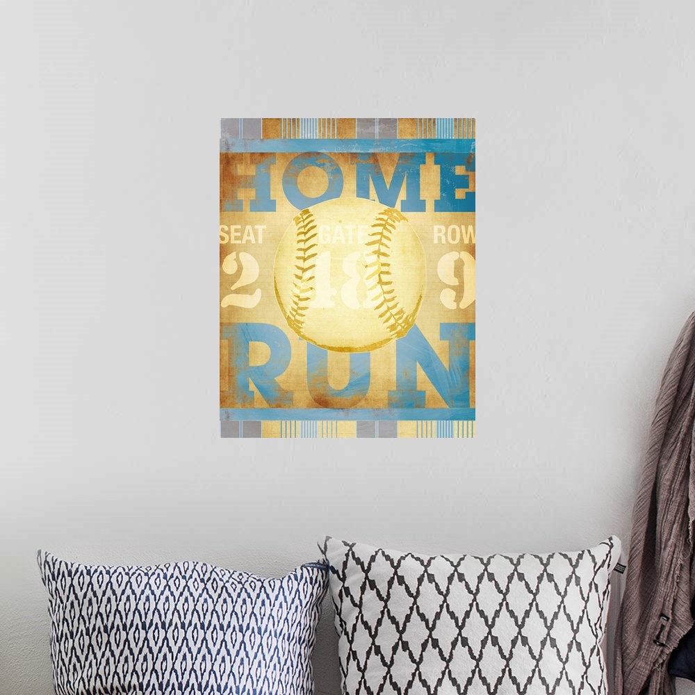 A bohemian room featuring Home Run - light blue