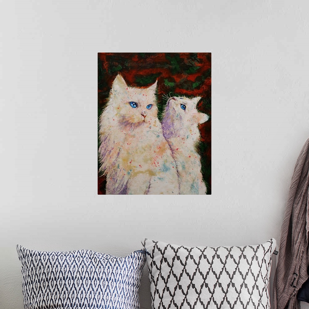 A bohemian room featuring White Cats