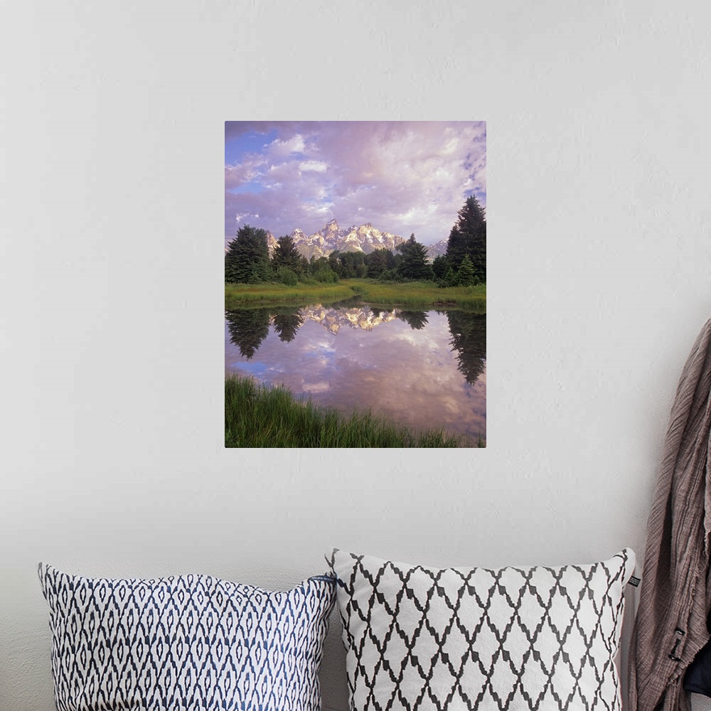 A bohemian room featuring Grand Tetons from Schwabacher Landing, Grand Teton National Park, Wyoming