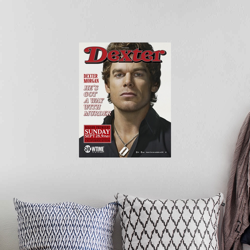 A bohemian room featuring During the day, Dexter Morgan is a jovial employee in the Miami Metropolitan Police Department's ...