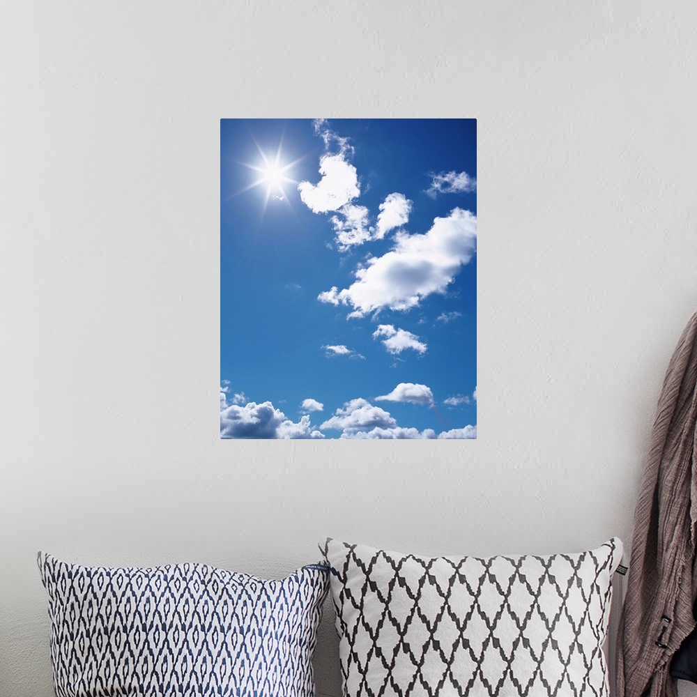 A bohemian room featuring Clouds in Blue Sky