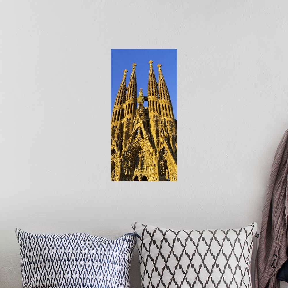 A bohemian room featuring Low angle view of a cathedral, Sagrada Familia, Barcelona, Spain
