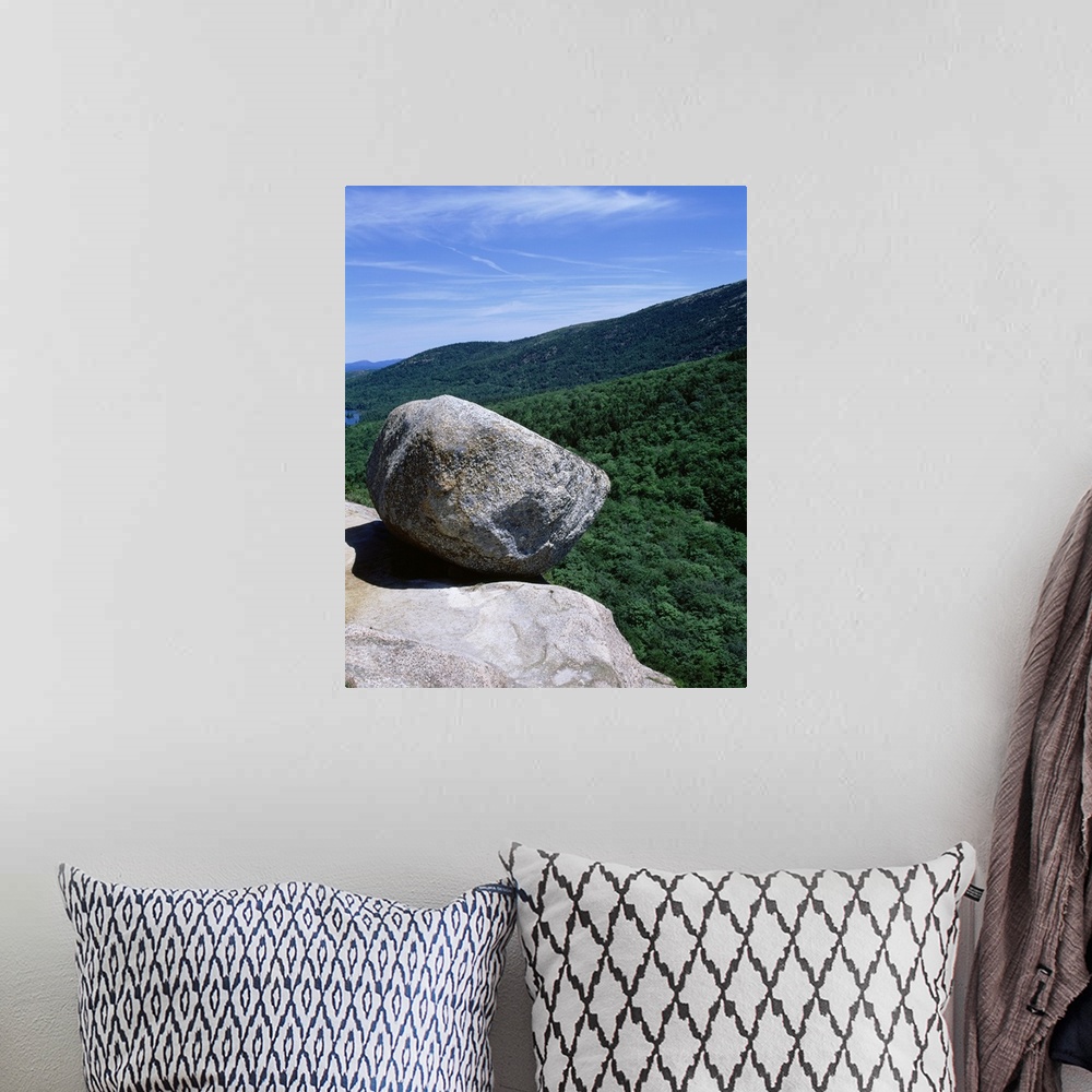 A bohemian room featuring Maine, Acadia National Park, South Bubble Rock, High angle view of a forest