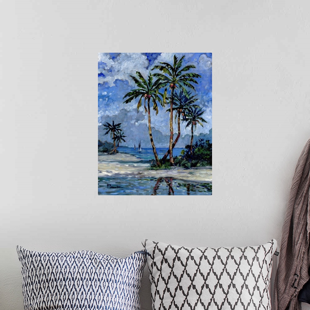 A bohemian room featuring Impressions Of Palms II