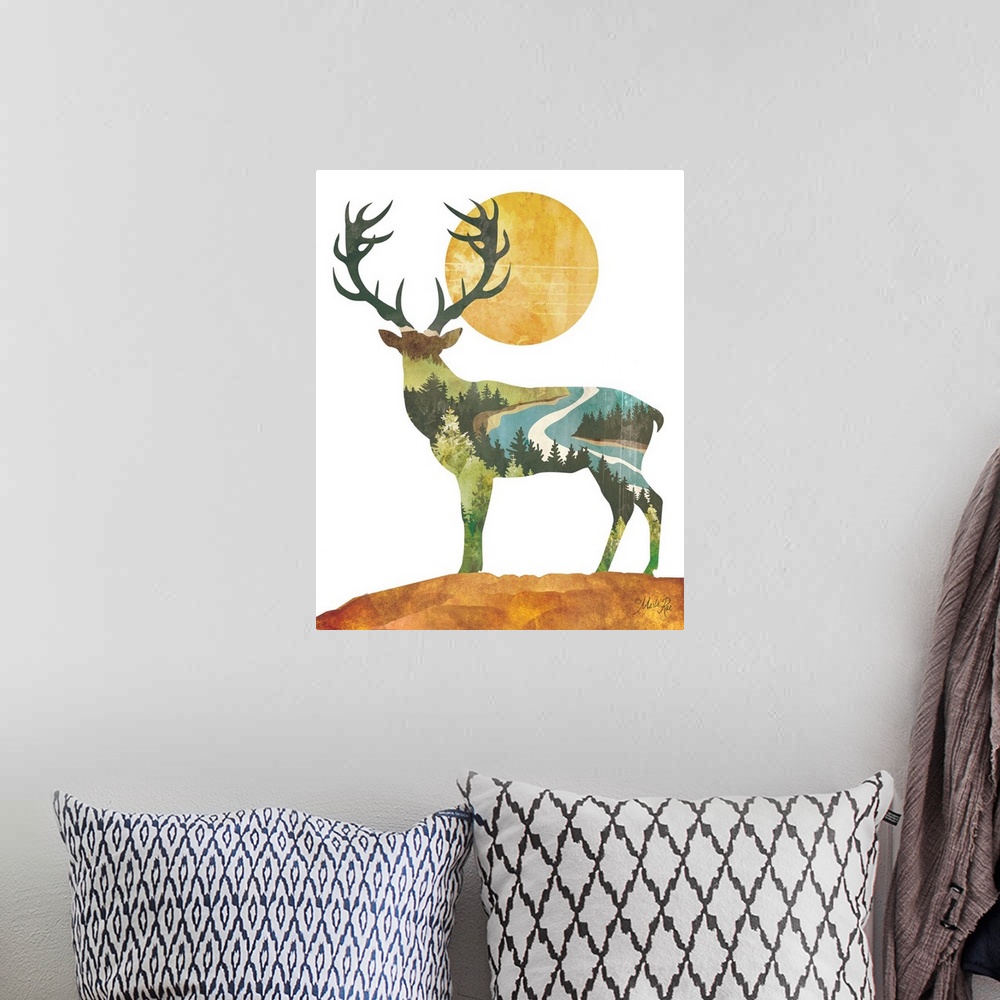 A bohemian room featuring Forest Deer