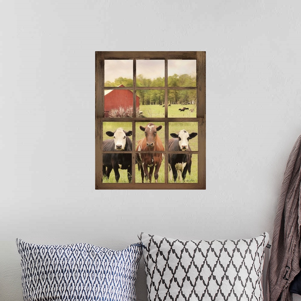 A bohemian room featuring Three Moo View