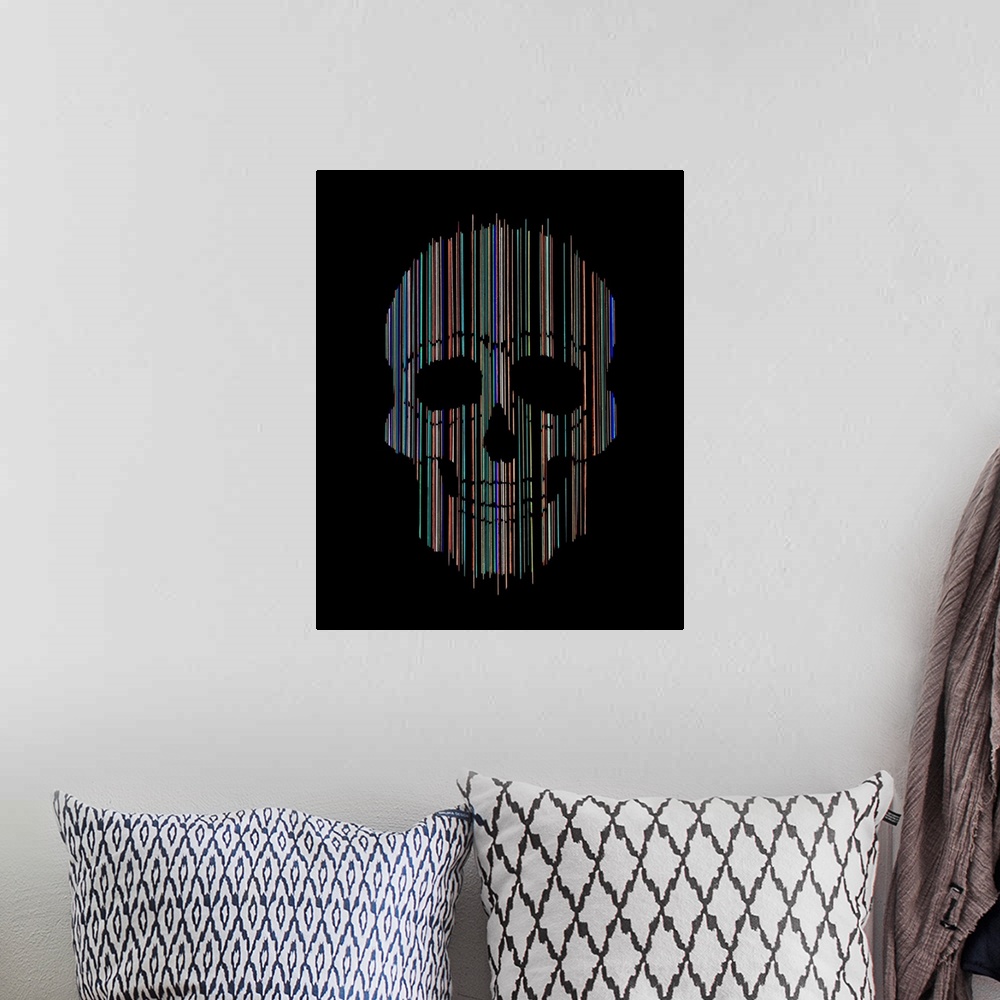 A bohemian room featuring Colorful Cranium III