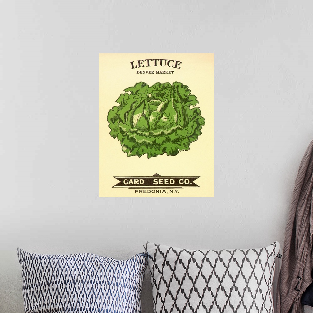 A bohemian room featuring Lettuce Seed Packet