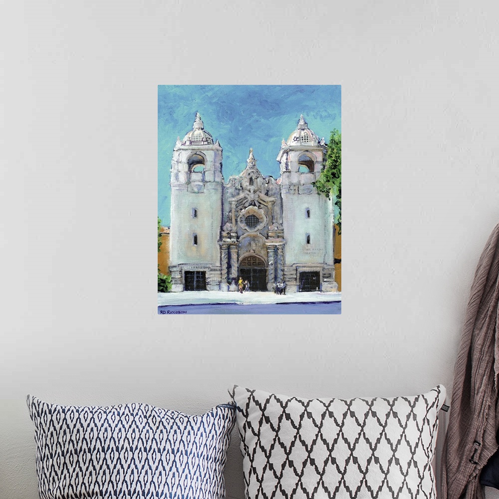 A bohemian room featuring Painting of San Diego's Del Prado Theater in Balboa Park