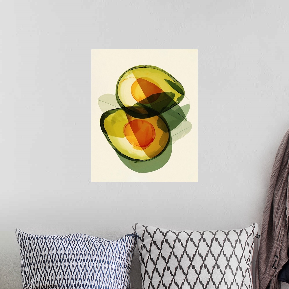 A bohemian room featuring Abstracted Avocado