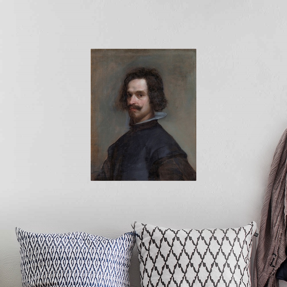 A bohemian room featuring This portrait is a study for the figure who gazes out from the far right of Velazquez's?Surrender...