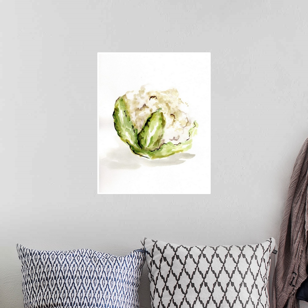 A bohemian room featuring Veggie Sketch Plain VI - Cauliflower