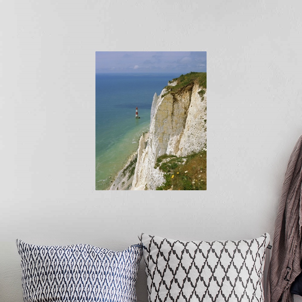 A bohemian room featuring Lighthouse and chalk cliffs at Beachy Head, near Eastbourne, East Sussex, England