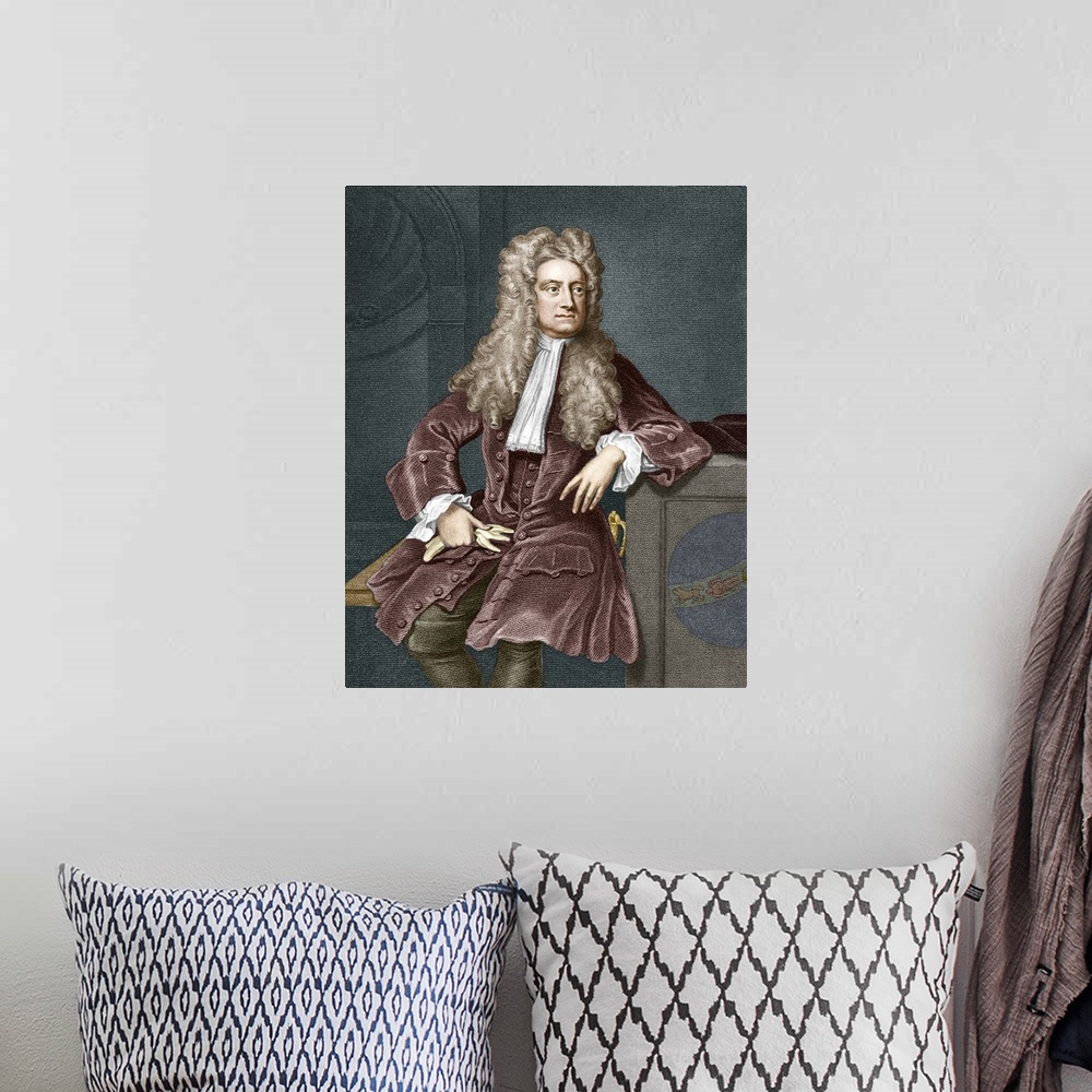 A bohemian room featuring Sir Isaac Newton (1643-1727), British physicist, mathematician and astronomer. Newton's most famo...