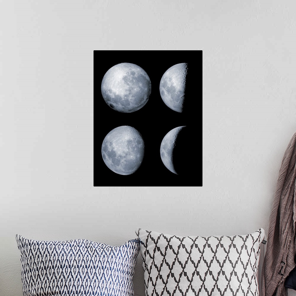 A bohemian room featuring Four phases of the moon.