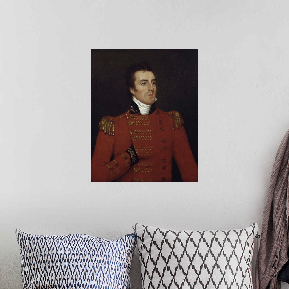 A bohemian room featuring Portrait is of Arthur Wellesley, Duke of Wellington, as a Major General in 1804.