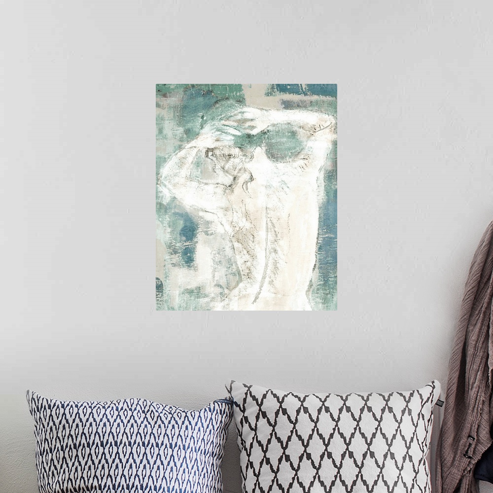 A bohemian room featuring Figure on Abstract I