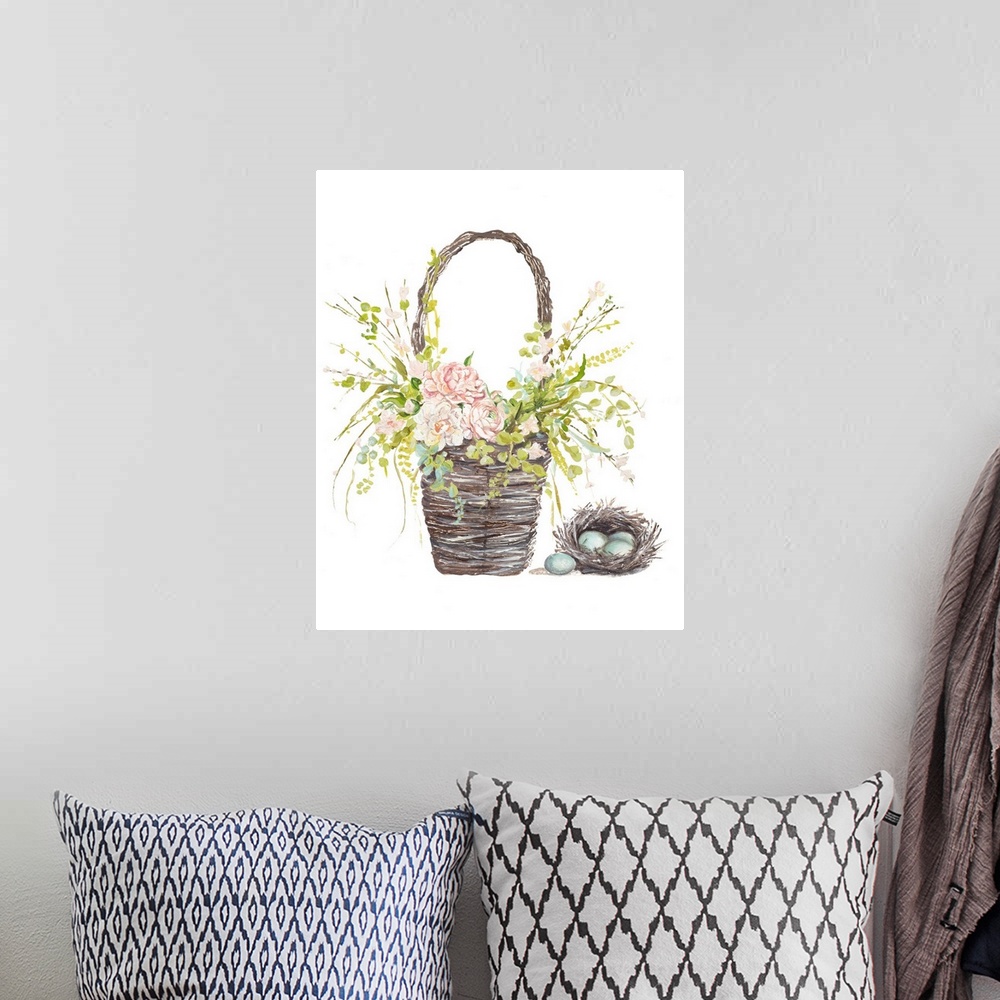 A bohemian room featuring Spring Flower Basket