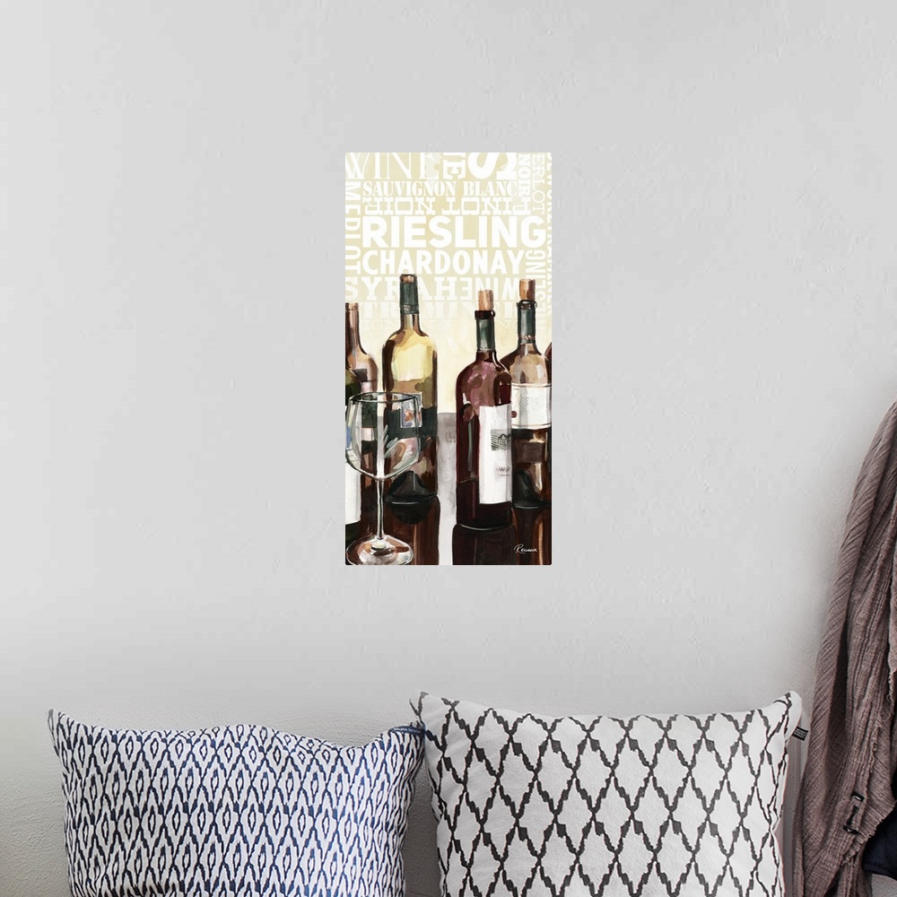 A bohemian room featuring Wine Typography I