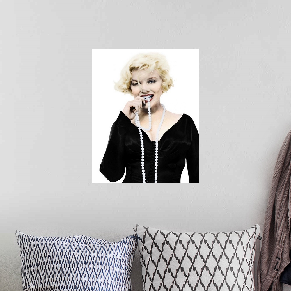 A bohemian room featuring American cinema actress. Publicity still for 'Some Like It Hot,' 1959, digitally colored by The G...