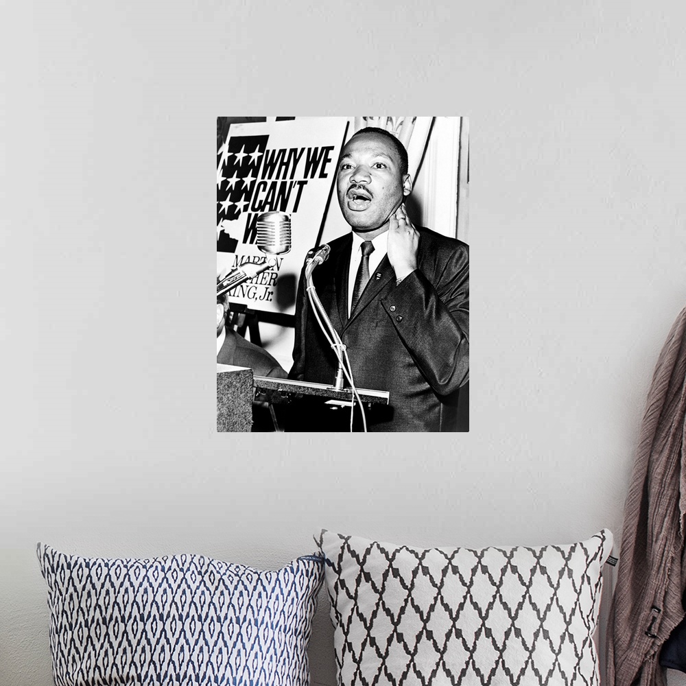 A bohemian room featuring MARTIN LUTHER KING, JR. (1929-1968). American clergyman and civil rights leader. Photograph by Wa...