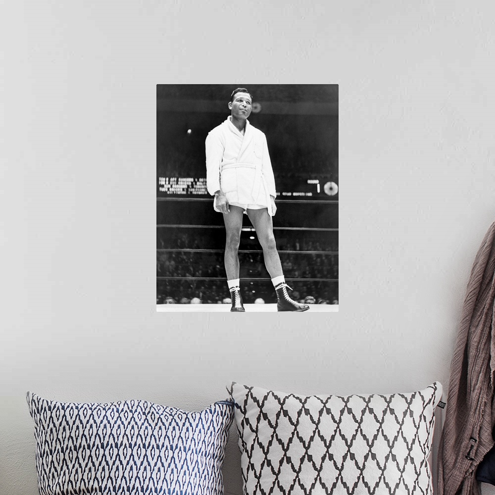 A bohemian room featuring (1921-1989). N? Walker Smith, Jr. American boxer. Photographed in the ring at Madison Square Gard...