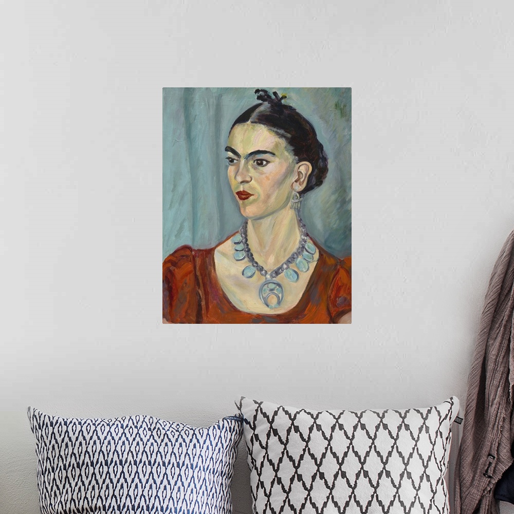 A bohemian room featuring Frida Kahlo