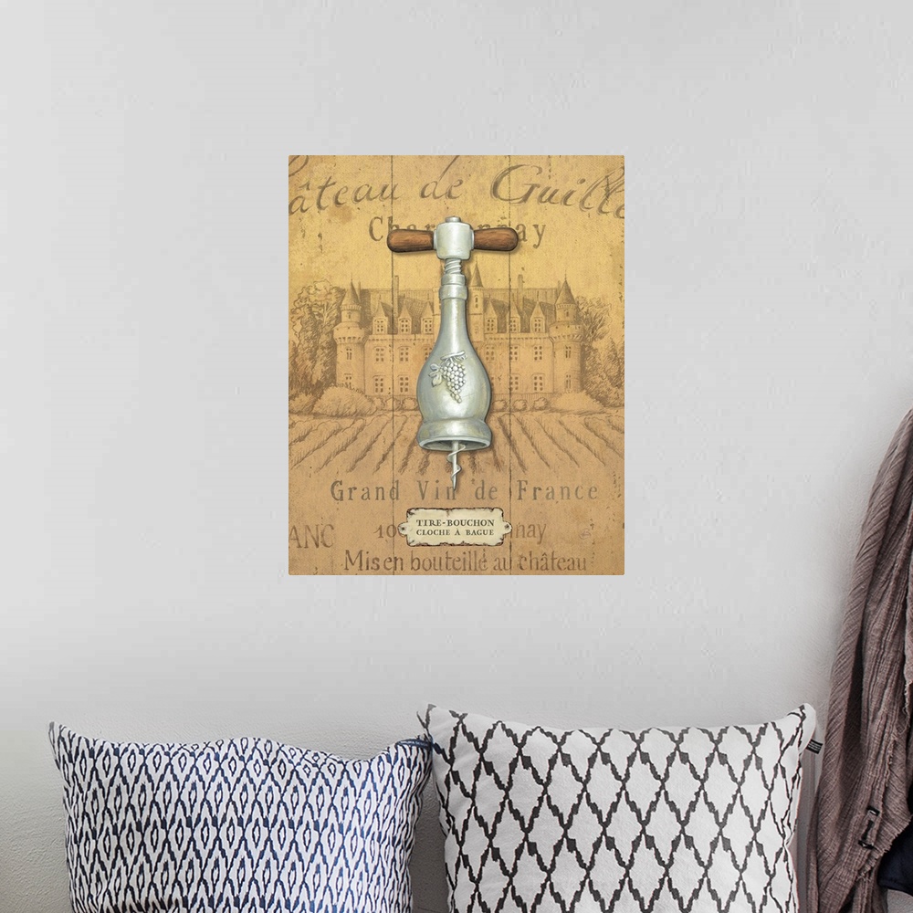 A bohemian room featuring Antique Corkscrew IV Yellow
