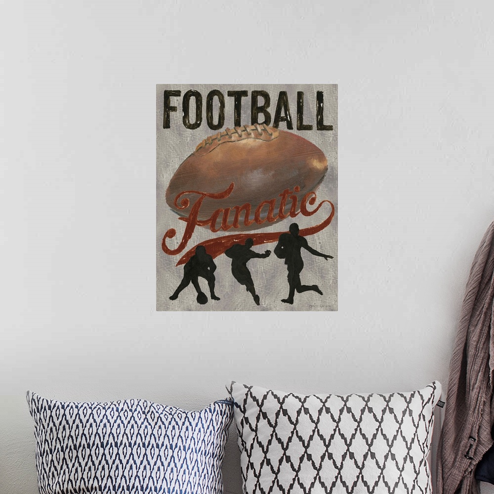 A bohemian room featuring 'Football Fanatic'