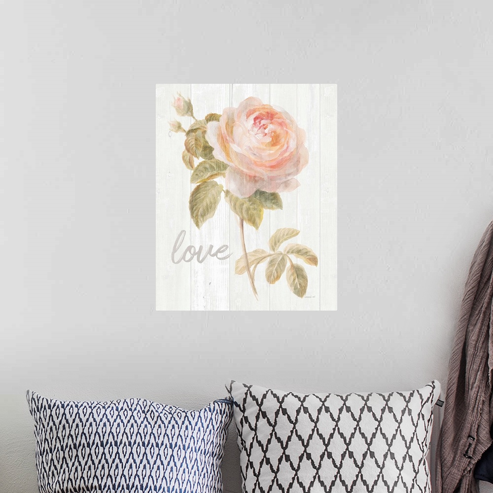 A bohemian room featuring Garden Rose on Wood Love