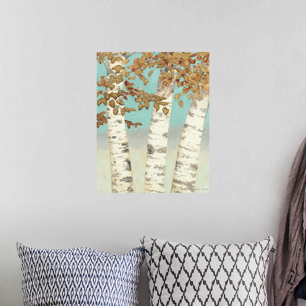 A bohemian room featuring Golden Birches III