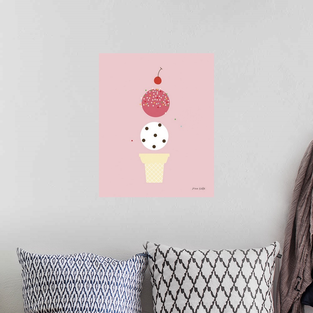 A bohemian room featuring Ice Cream And Cherry II
