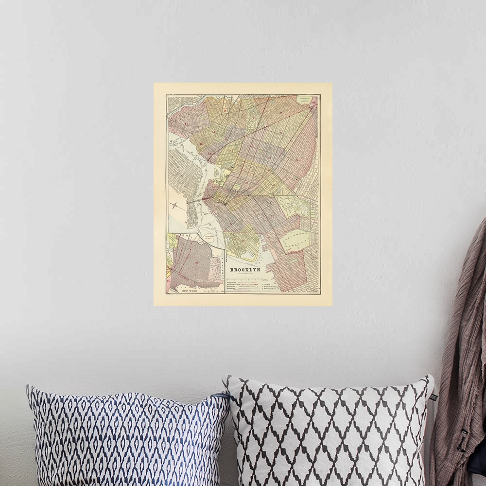 A bohemian room featuring Map Of Brooklyn