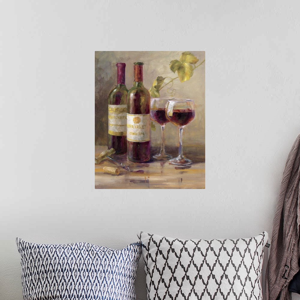 A bohemian room featuring Opening the Wine I